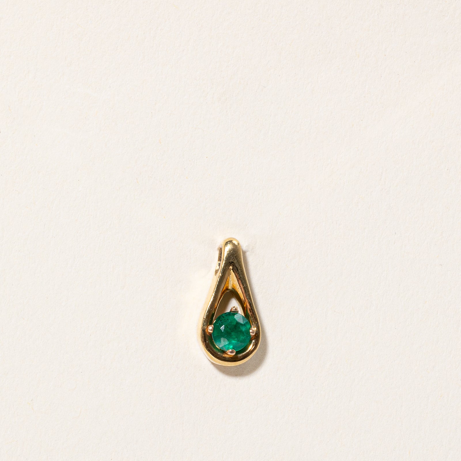 Solitaire Emerald Pear Shaped Pendant | 0.40ct