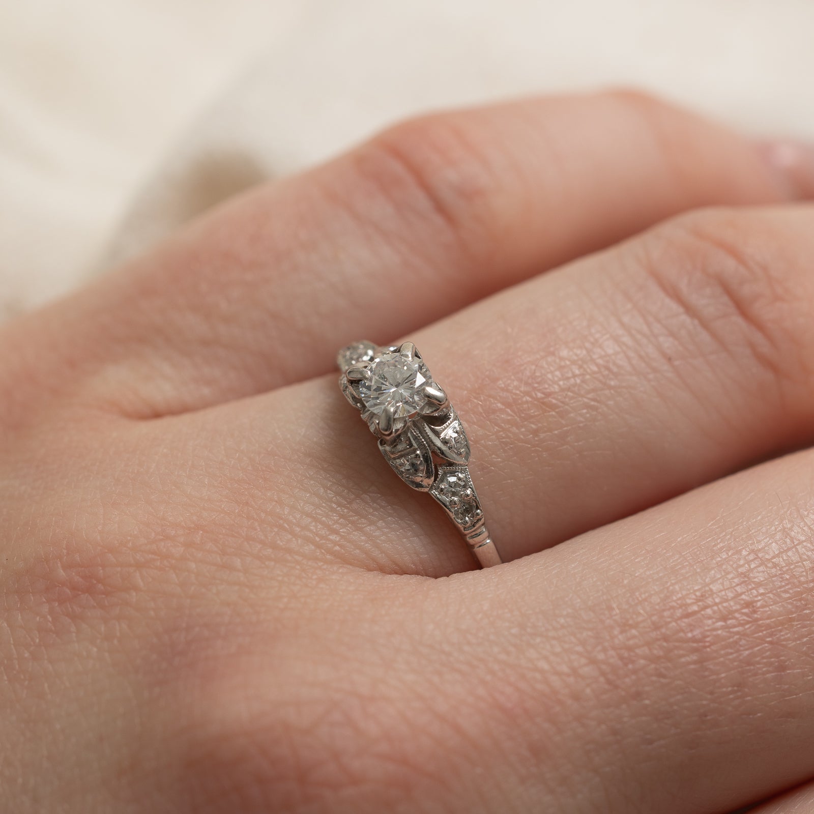 Platinum Diamond Engagement Ring | 0.43ctw | SZ 7.5