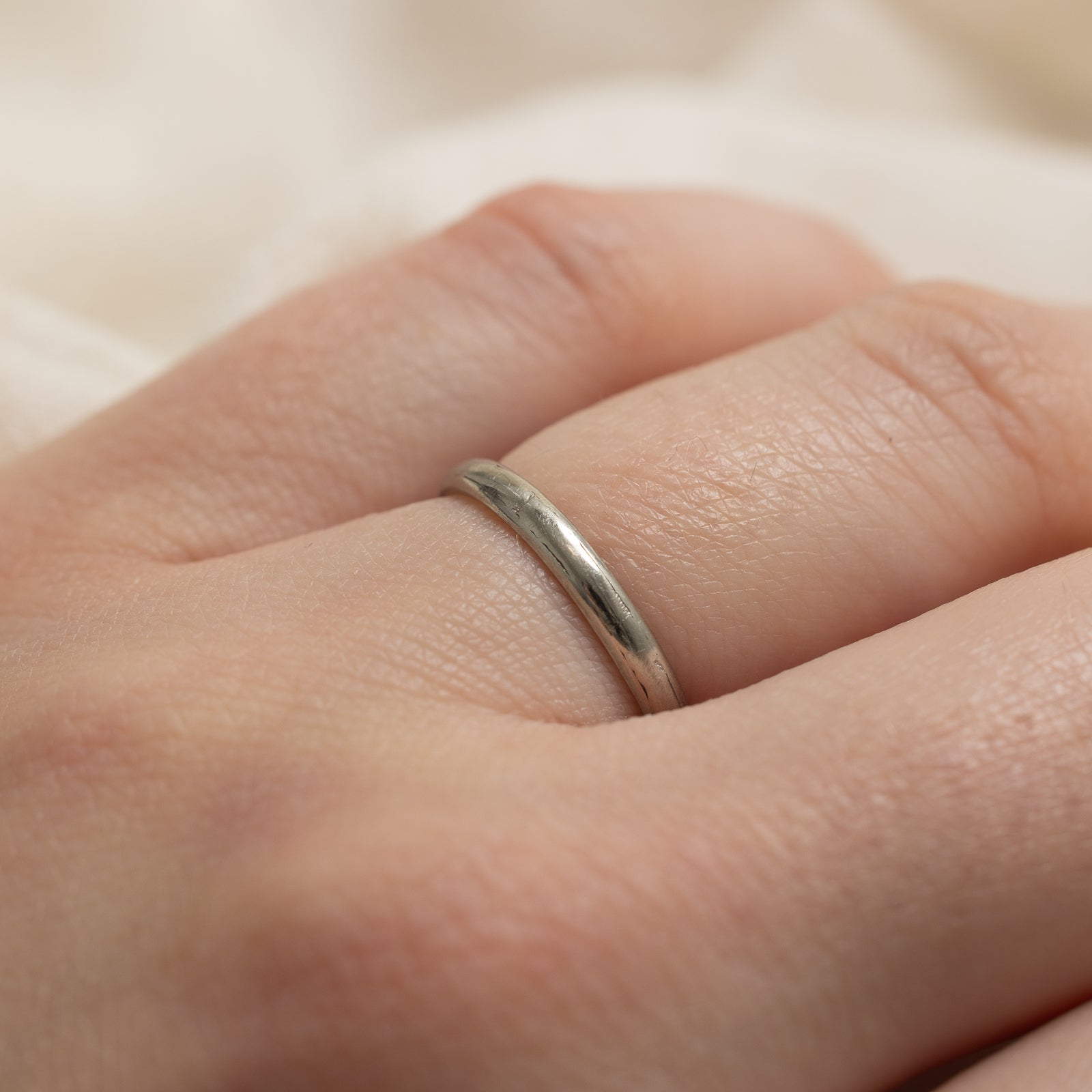 Alliance en or blanc 18 carats | 2,19 mm | Taille 5,5