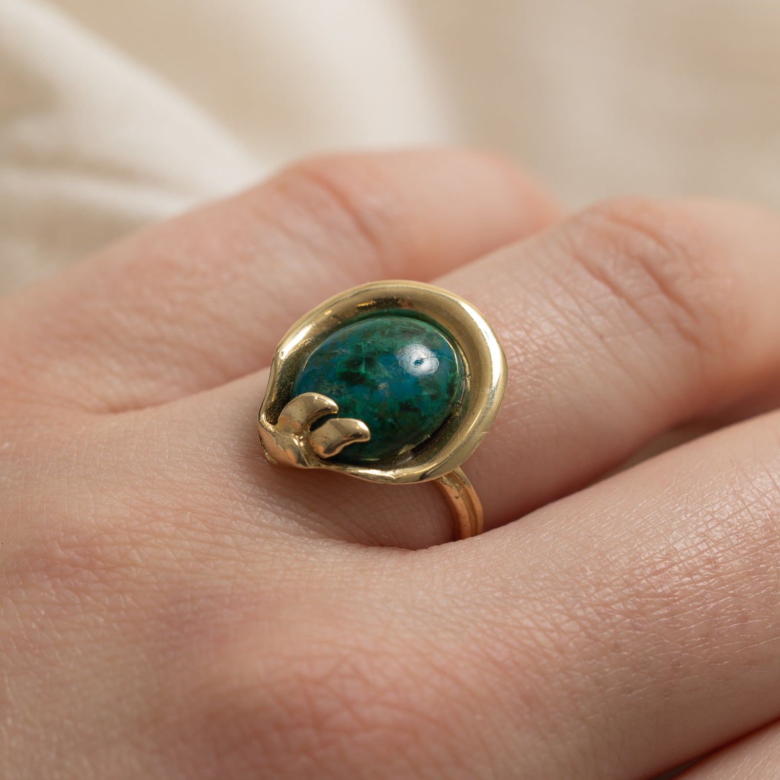 14K Chrysocolla Ring | 2.50ct | SZ 6.5