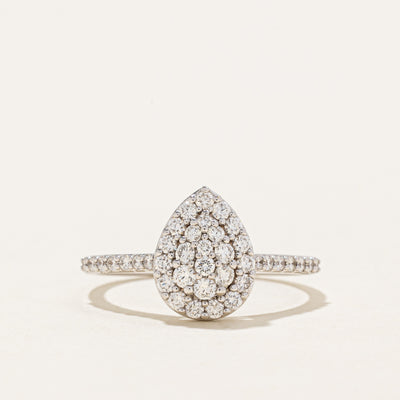 'Birks' Pear Shaped Cluster Diamond Ring | 0.60ctw | SZ 7.75