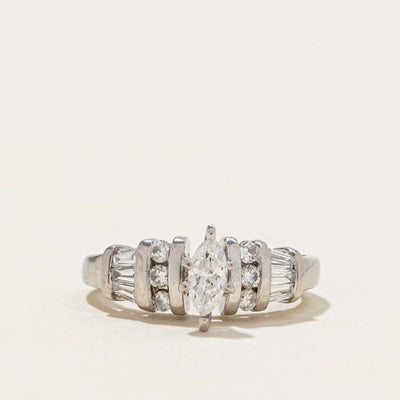 Marquise Cut High Set Diamond Ring | 0.59ctw | SZ 3.75