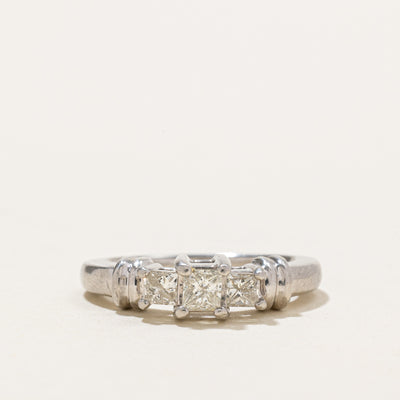 Three Stone Princess Cut Diamond Ring | 0.42ctw | SZ 4.75