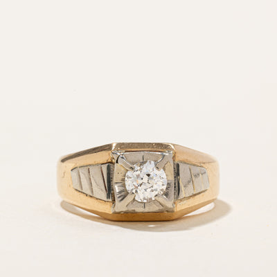 Two Tone Gold Old European Diamond Ring | 0.62ct | SZ 9.75