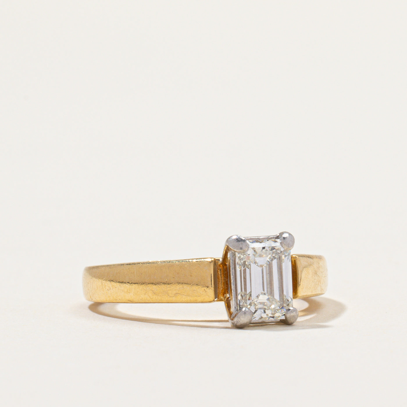 GIA Certified Emerald Cut Diamond Engagement Ring | 0.88ct VS1 I | SZ 5.25
