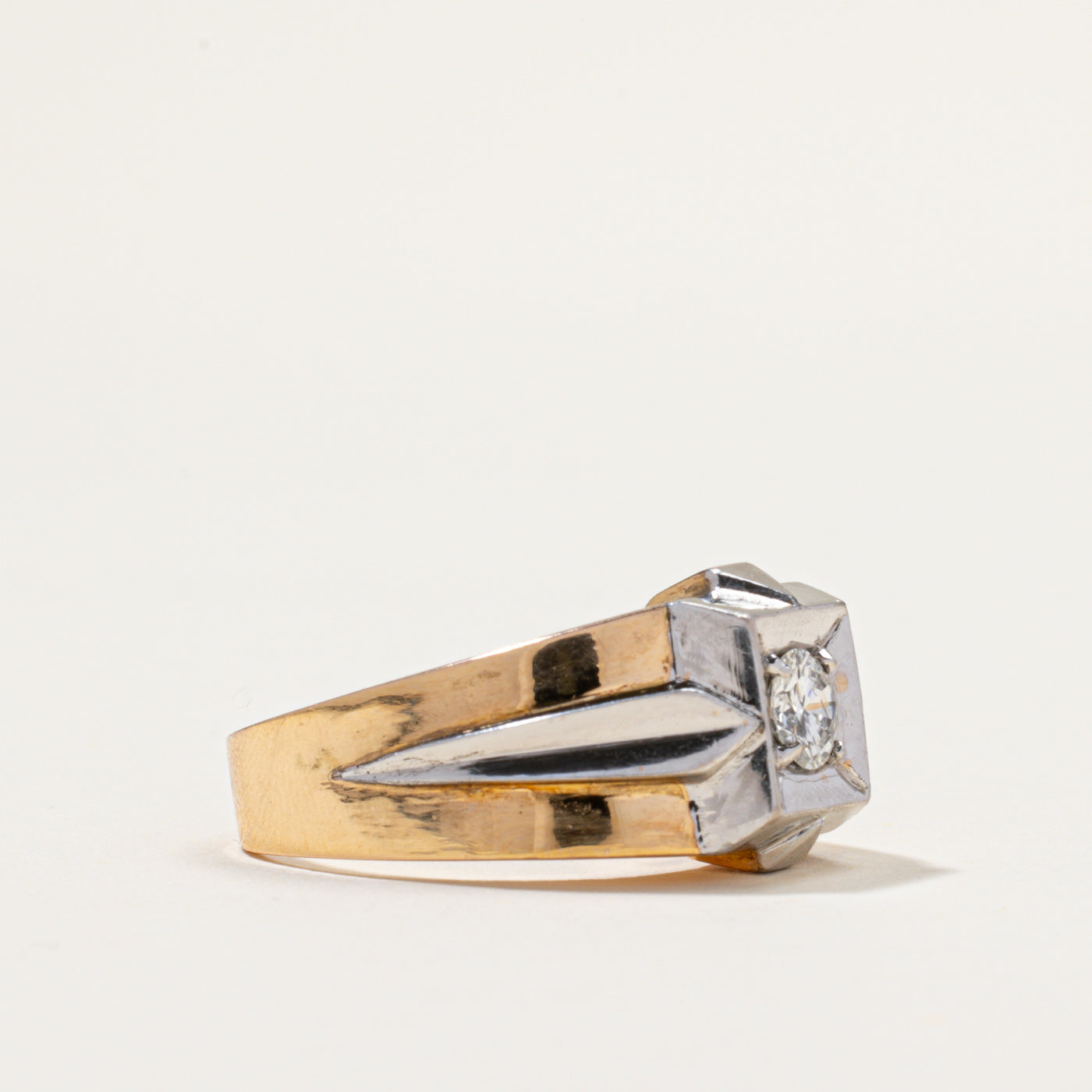 Two Tone Gold Diamond Chunky Ring | 0.50ct | SZ 8.5