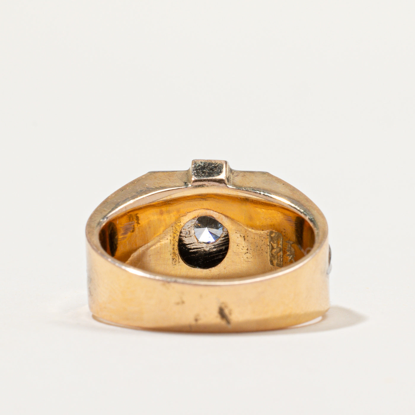 Two Tone Gold Diamond Chunky Ring | 0.50ct | SZ 8.5