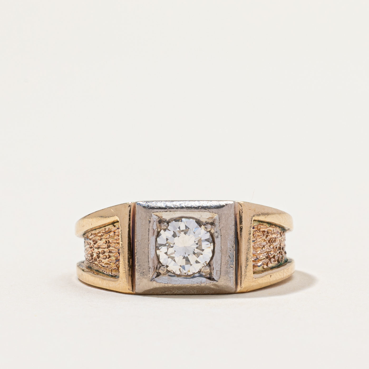 Solitaire Diamond Textured Ring | 0.50ct | SZ 5.75