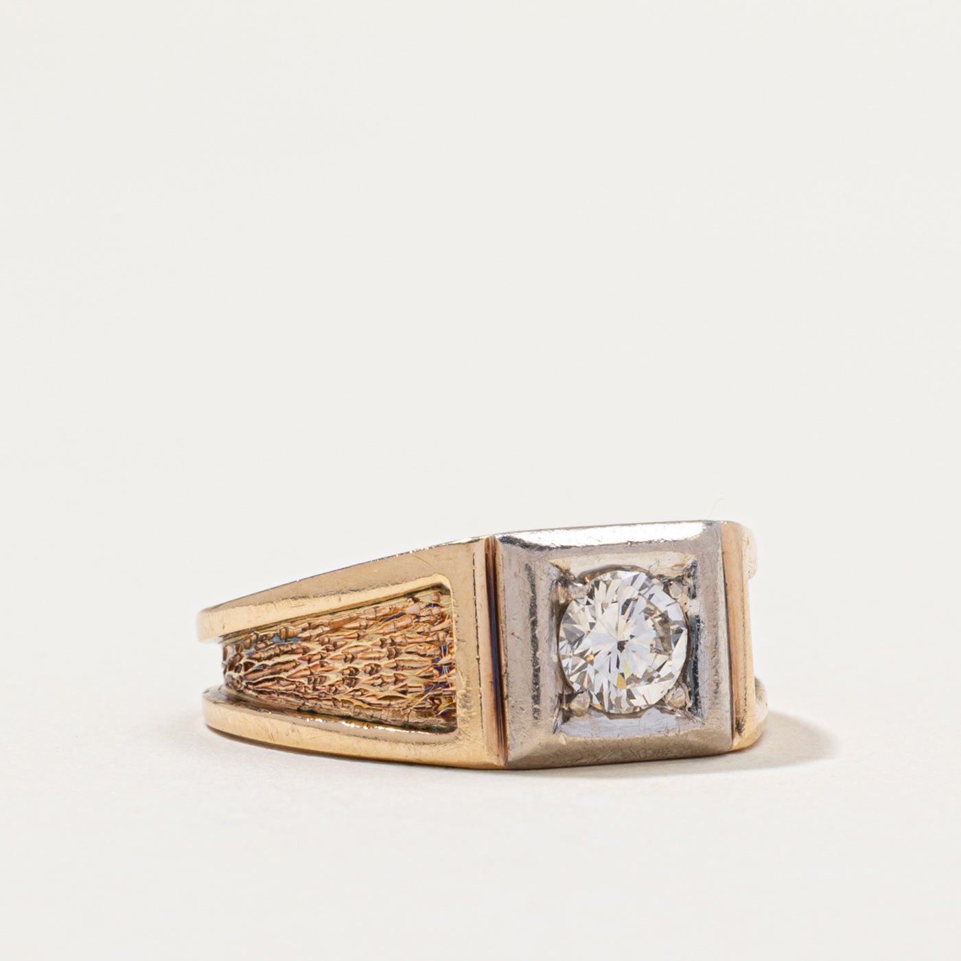 Solitaire Diamond Textured Ring | 0.50ct | SZ 5.75