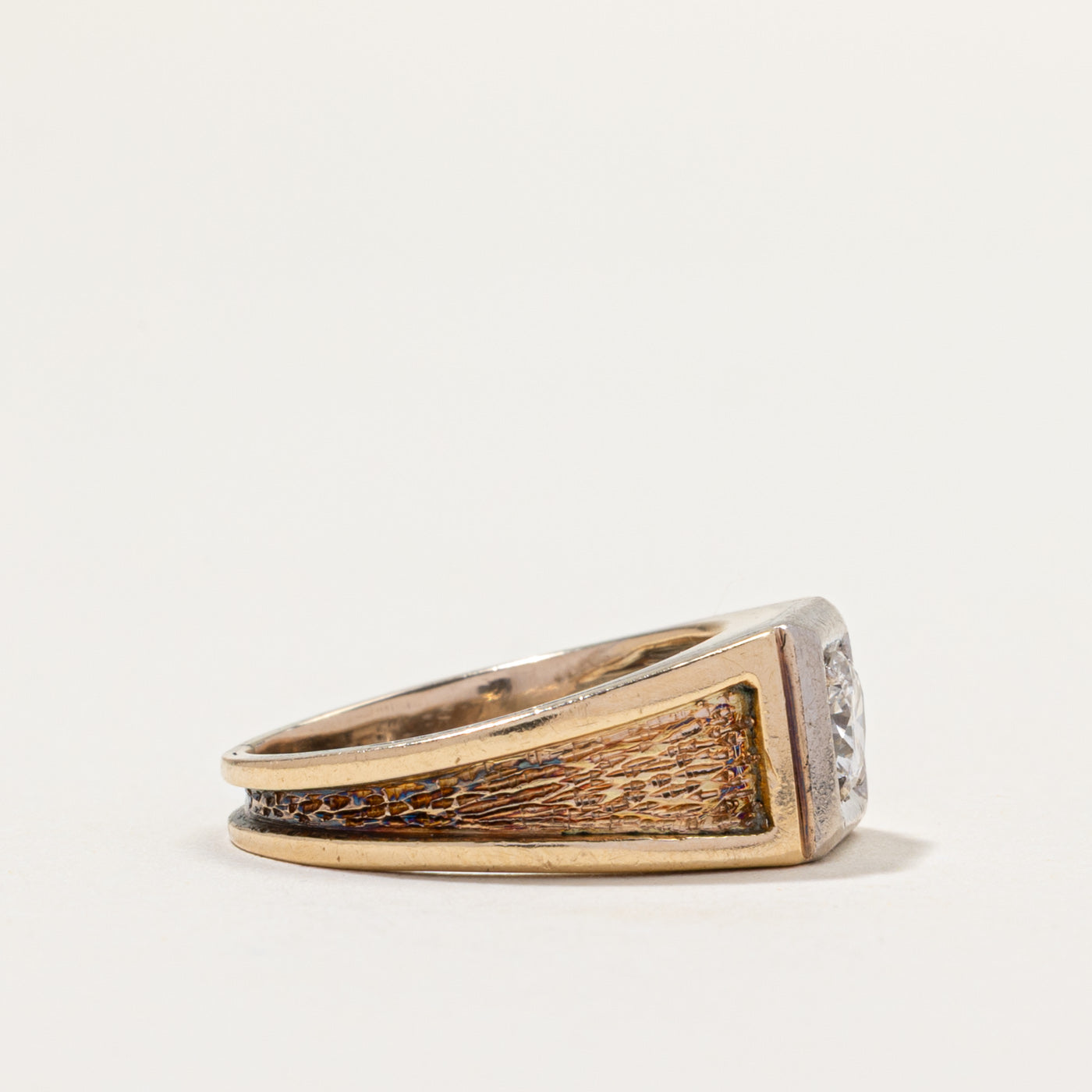 Solitaire Diamond Textured Ring | 0.50ct | SZ 5.75