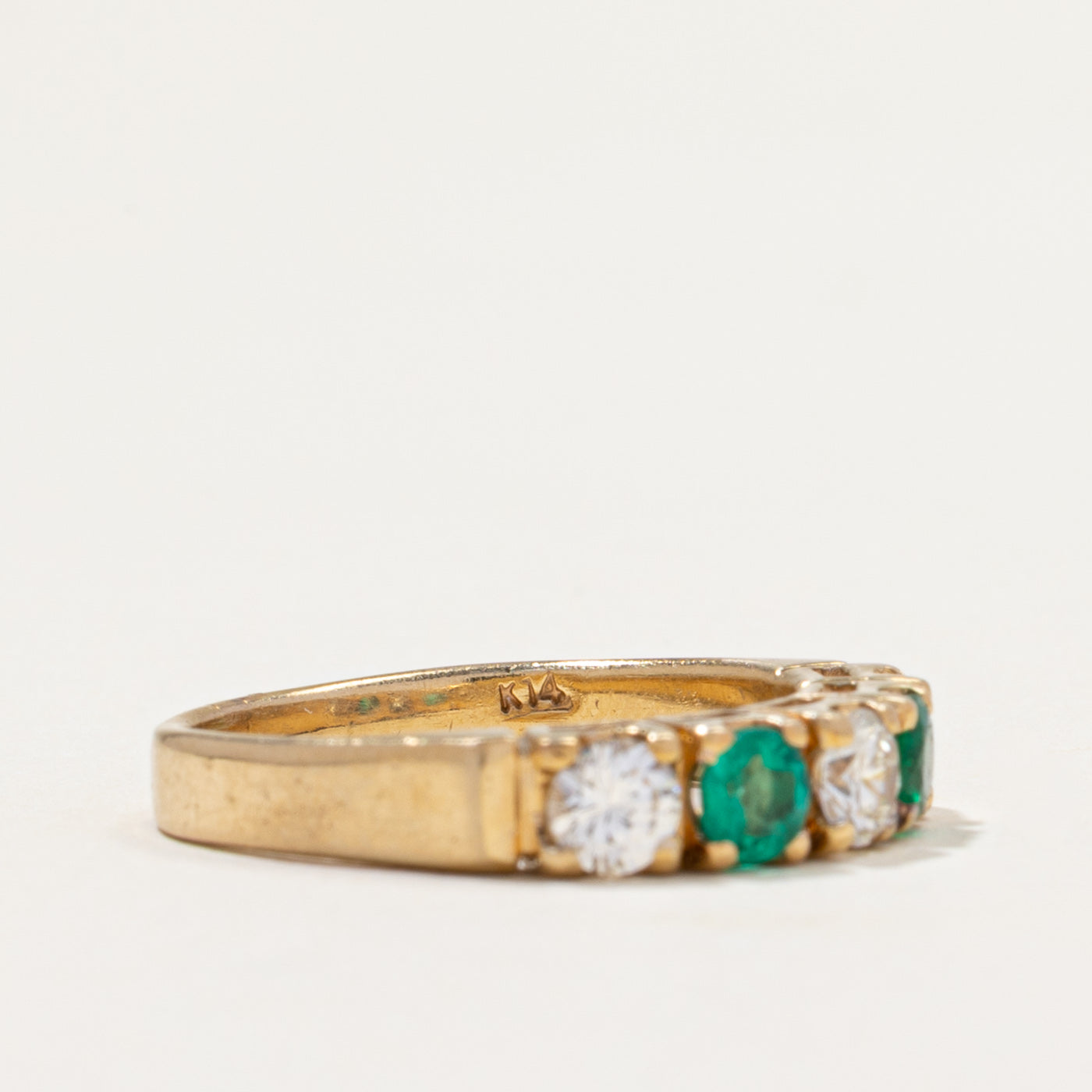 Five Stone Diamond & Emerald Ring | 0.54ctw | 0.36ctw | SZ 7