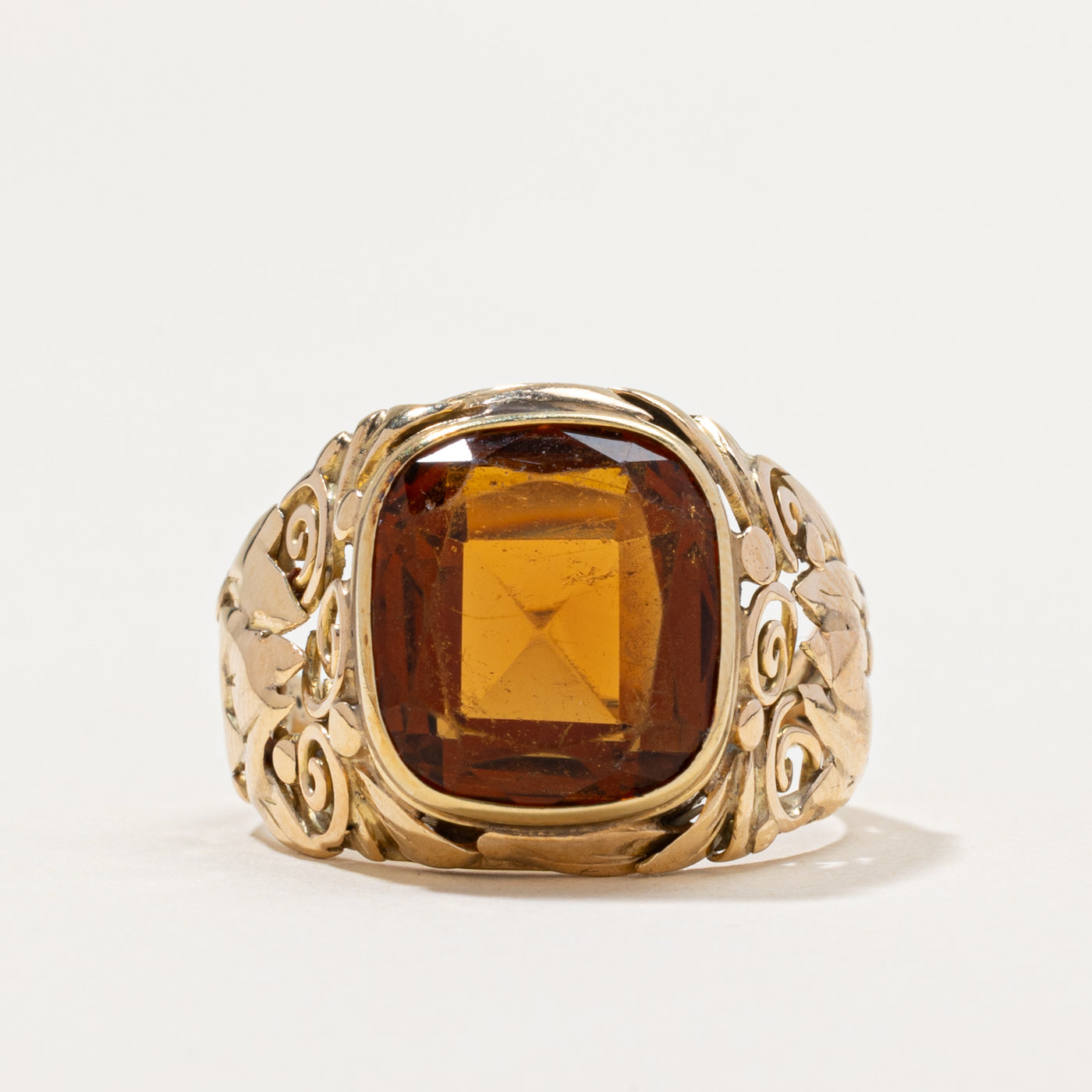 14k Citrine Cocktail Ring | 6.50ct | SZ 6.75