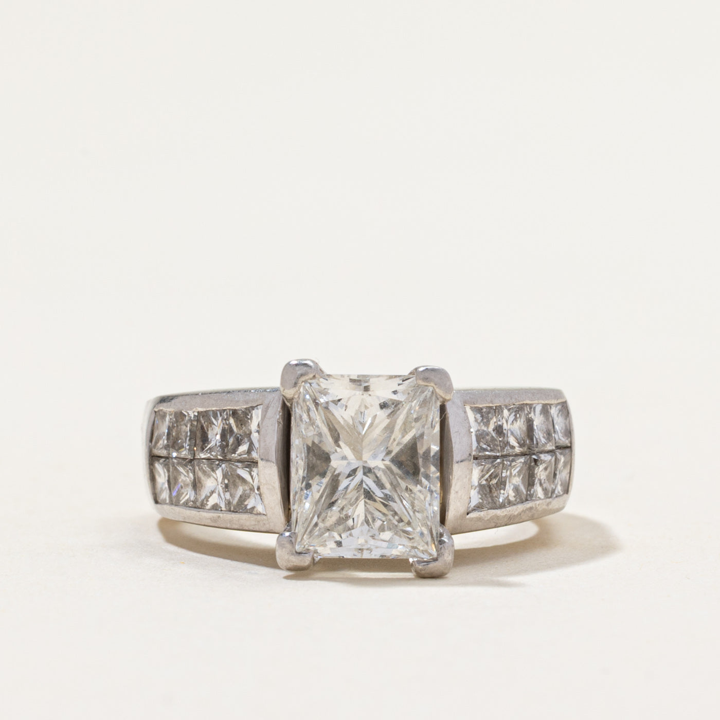 'Cliq' Princess Cut Diamond Hinge Engagement Ring | 3.25ctw | SZ 4
