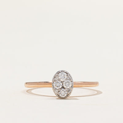 Rose Gold Diamond Oval Cluster Ring | 0.28ctw | SZ 10