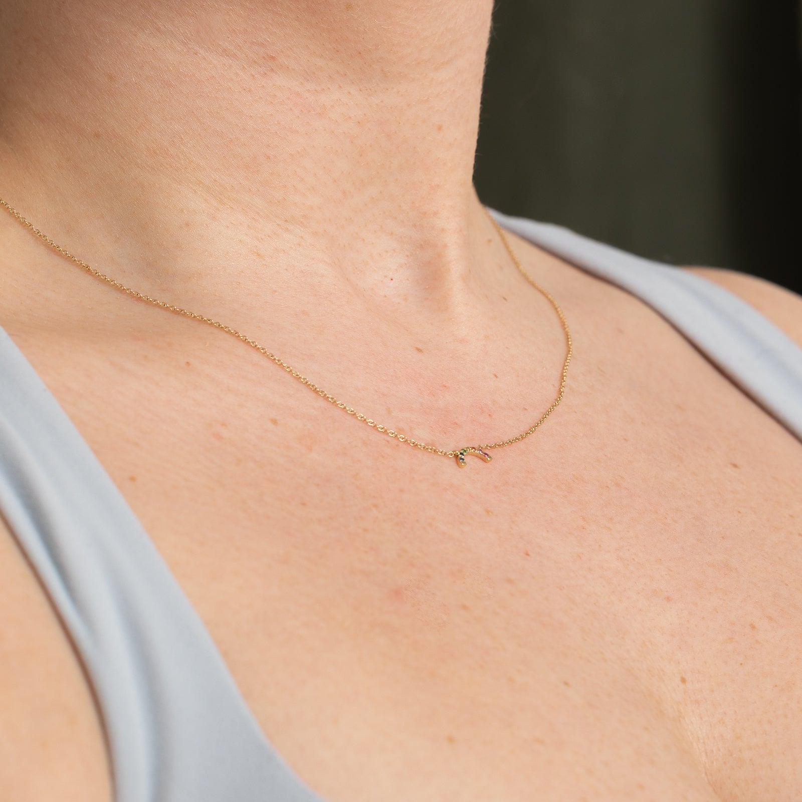 'EF Collection' 14K Rainbow Sapphire Pendant Necklace | 0.05ctw | 17.5"