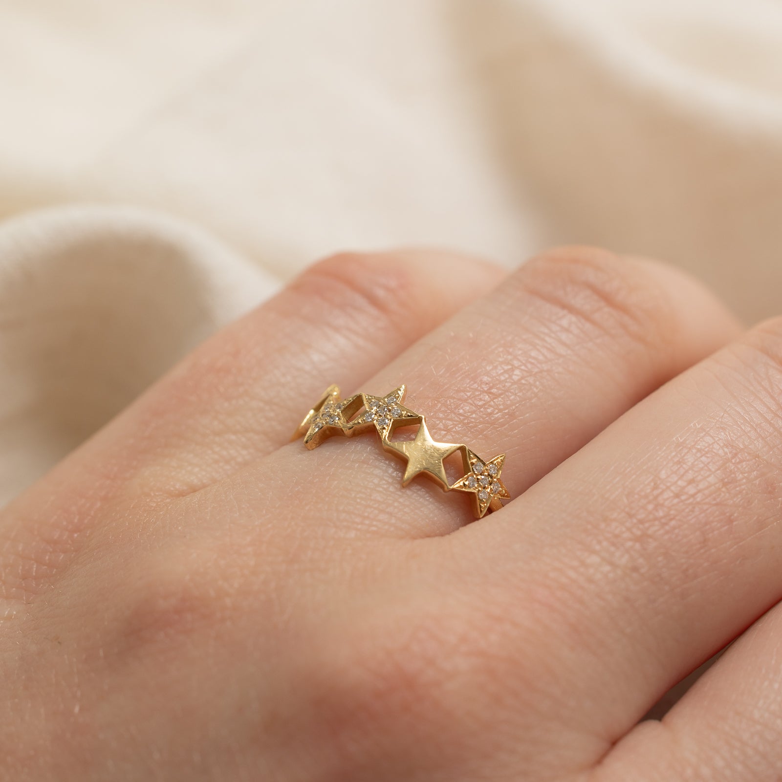 'Thea Jewelry' Diamond Stars Ring | 0.04ctw | SZ 7.5