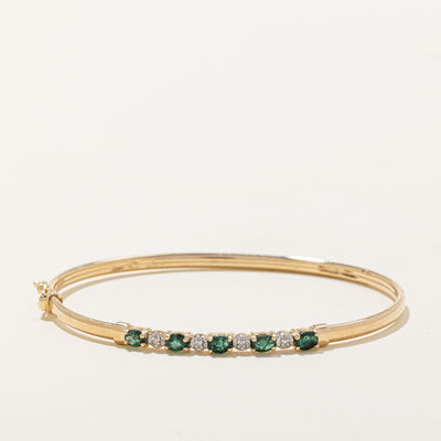 Emerald & Diamond Bangle | 1.00ctw, 0.015ctw | 7