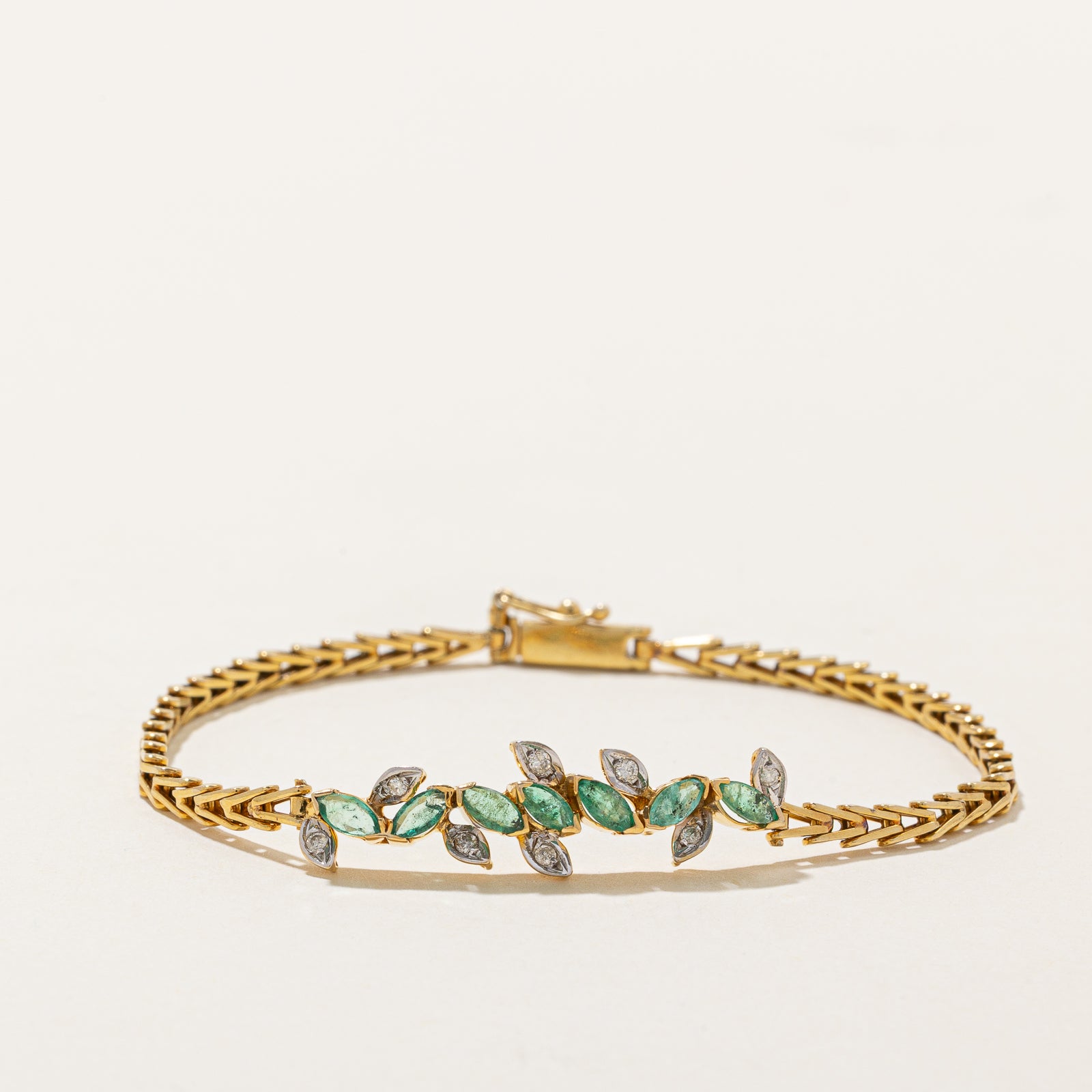 Emerald & Diamond Gemstone Bracelet | 0.57ctw, 0.11ctw | 6.5"