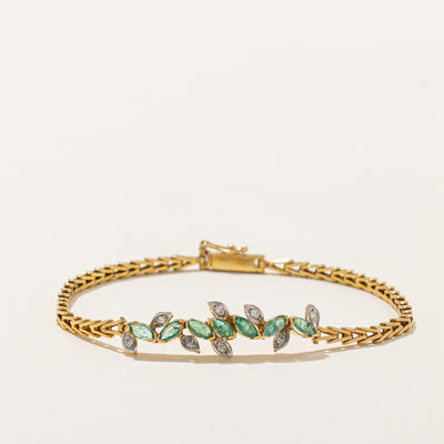 Emerald & Diamond Gemstone Bracelet | 0.57ctw, 0.11ctw | 6.5