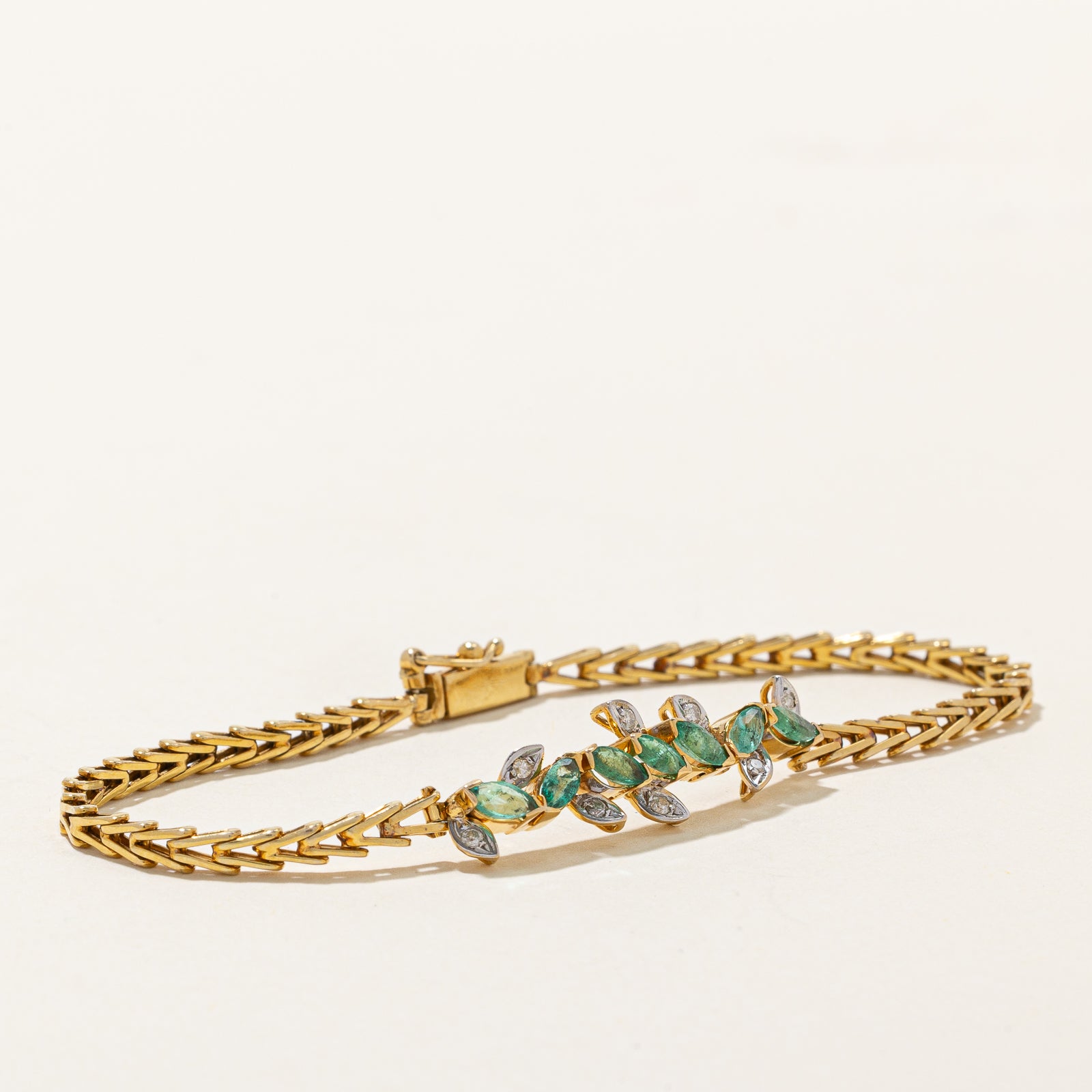 Emerald & Diamond Gemstone Bracelet | 0.57ctw, 0.11ctw | 6.5"