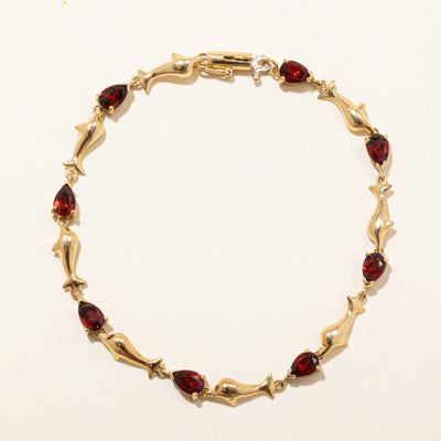 Pear Cut Garnet Bracelet | 3.50ctw | 7