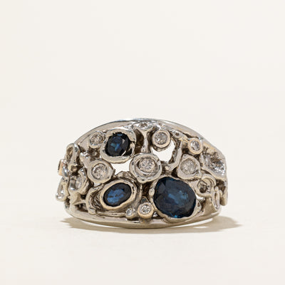 Sapphire & Diamond Cocktail Ring | 1.60ctw, 0.31ctw | SZ 9.75