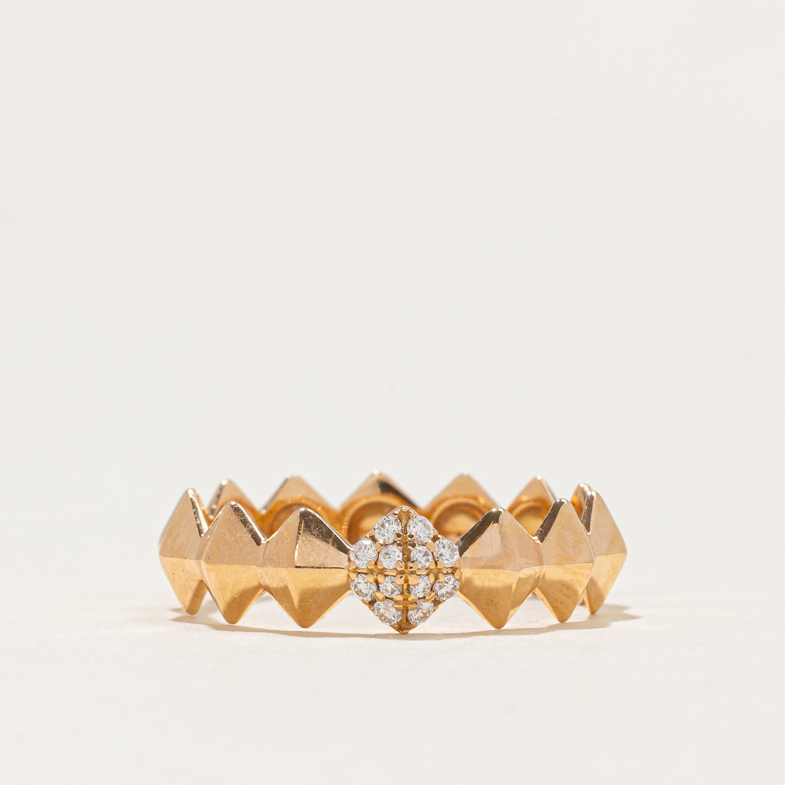 'Birks' Iconic Stackable Diamond Rock & Pearl Ring | 0.07ctw | SZ 6.25