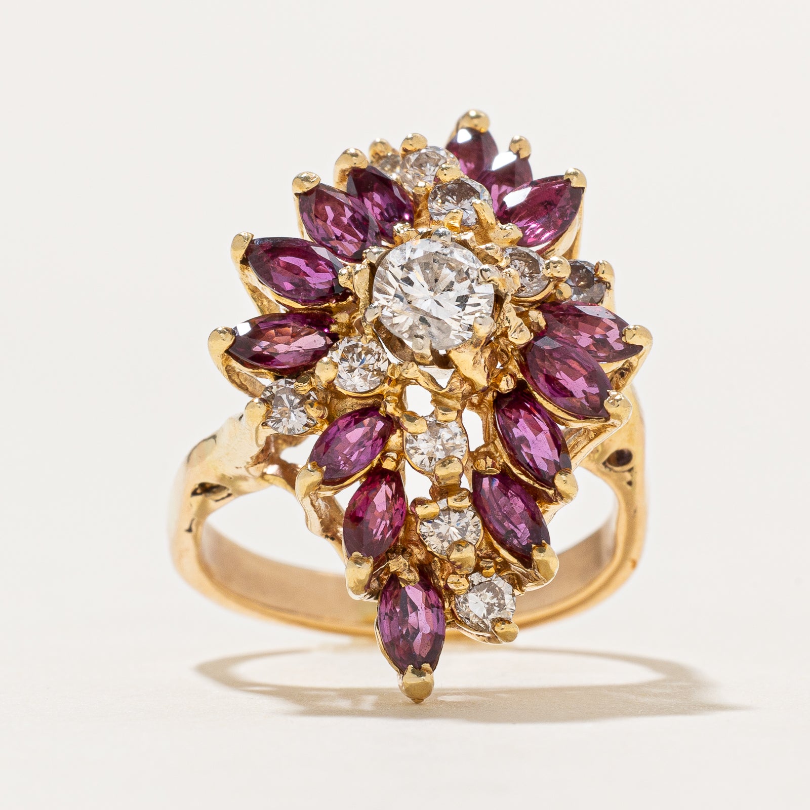 Ruby & Diamond Cocktail Ring | 2.10ctw, 1.02ctw | SZ 6