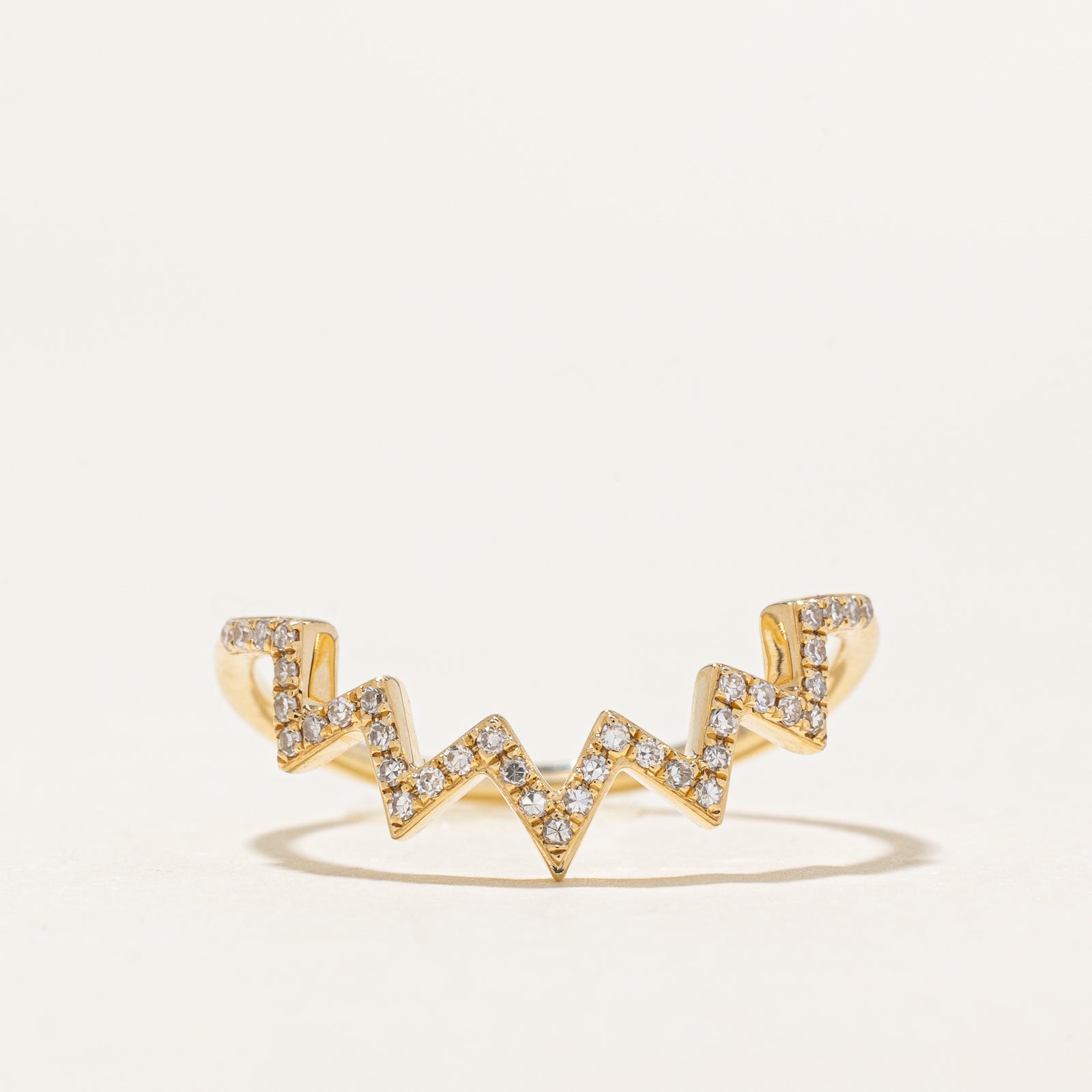 'EF Collection' Diamond Zigzag Contour Ring | 0.07ctw | SZ 7.25