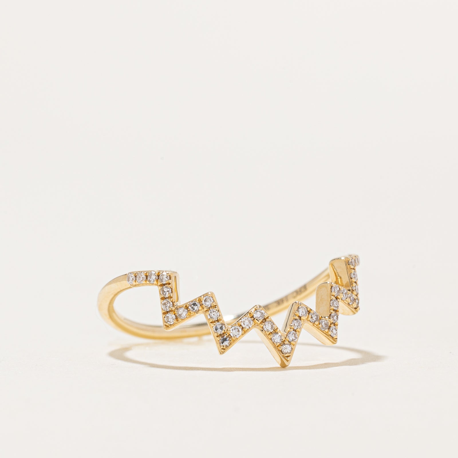 'EF Collection' Diamond Zigzag Contour Ring | 0.07ctw | SZ 7.25