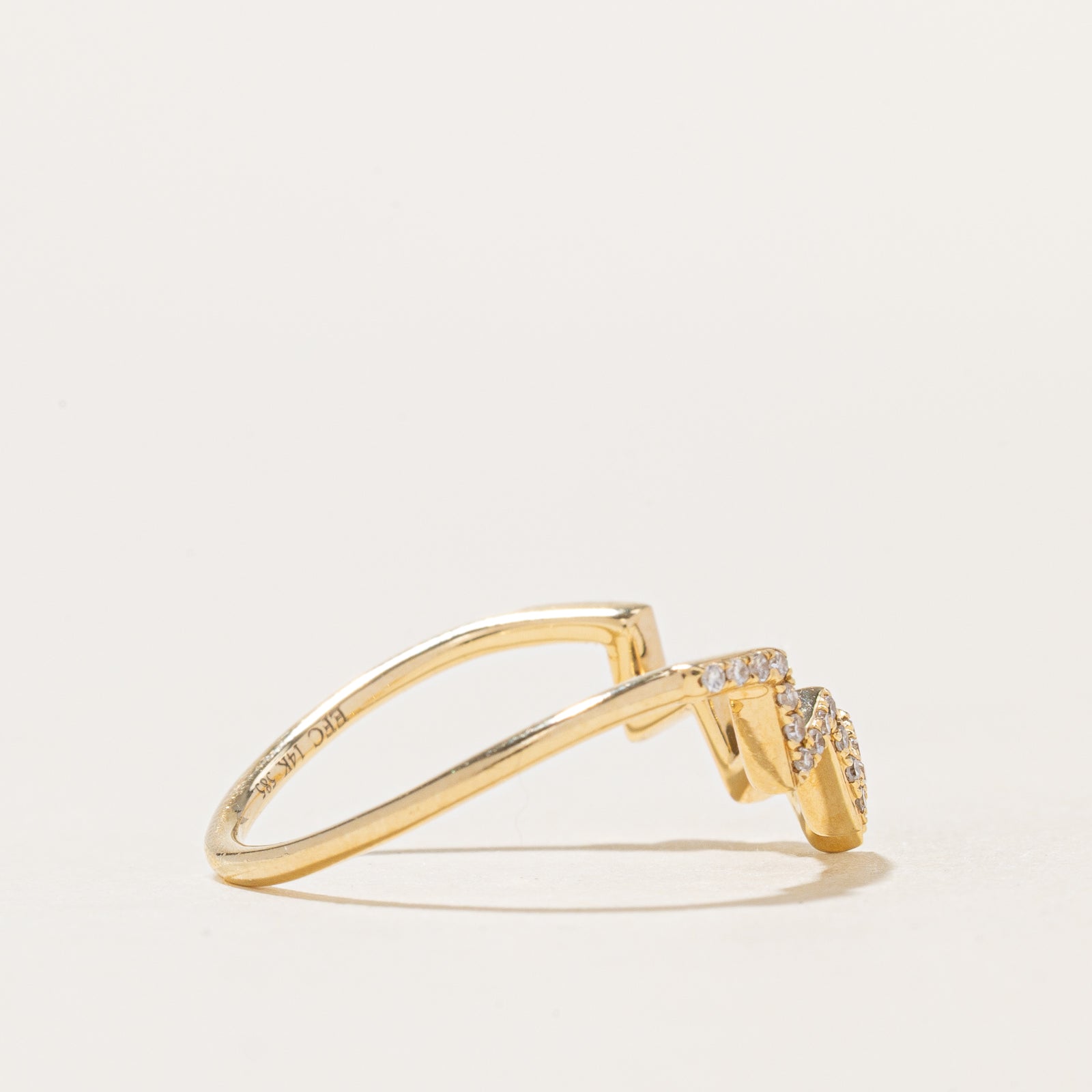 'EF Collection' Diamond Zigzag Contour Ring | 0.07ctw | SZ 7.25