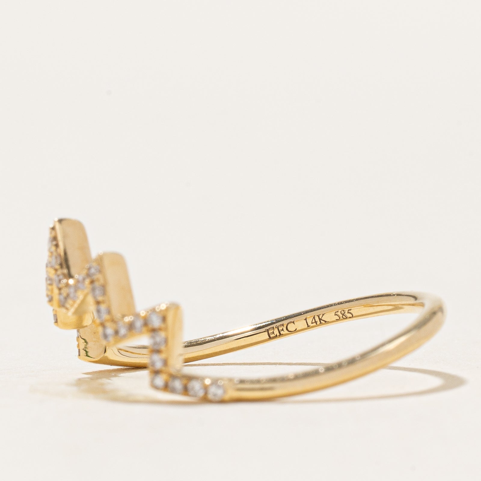 'EF Collection' Diamond Zigzag Contour Ring | 0.07ctw | SZ 7.25