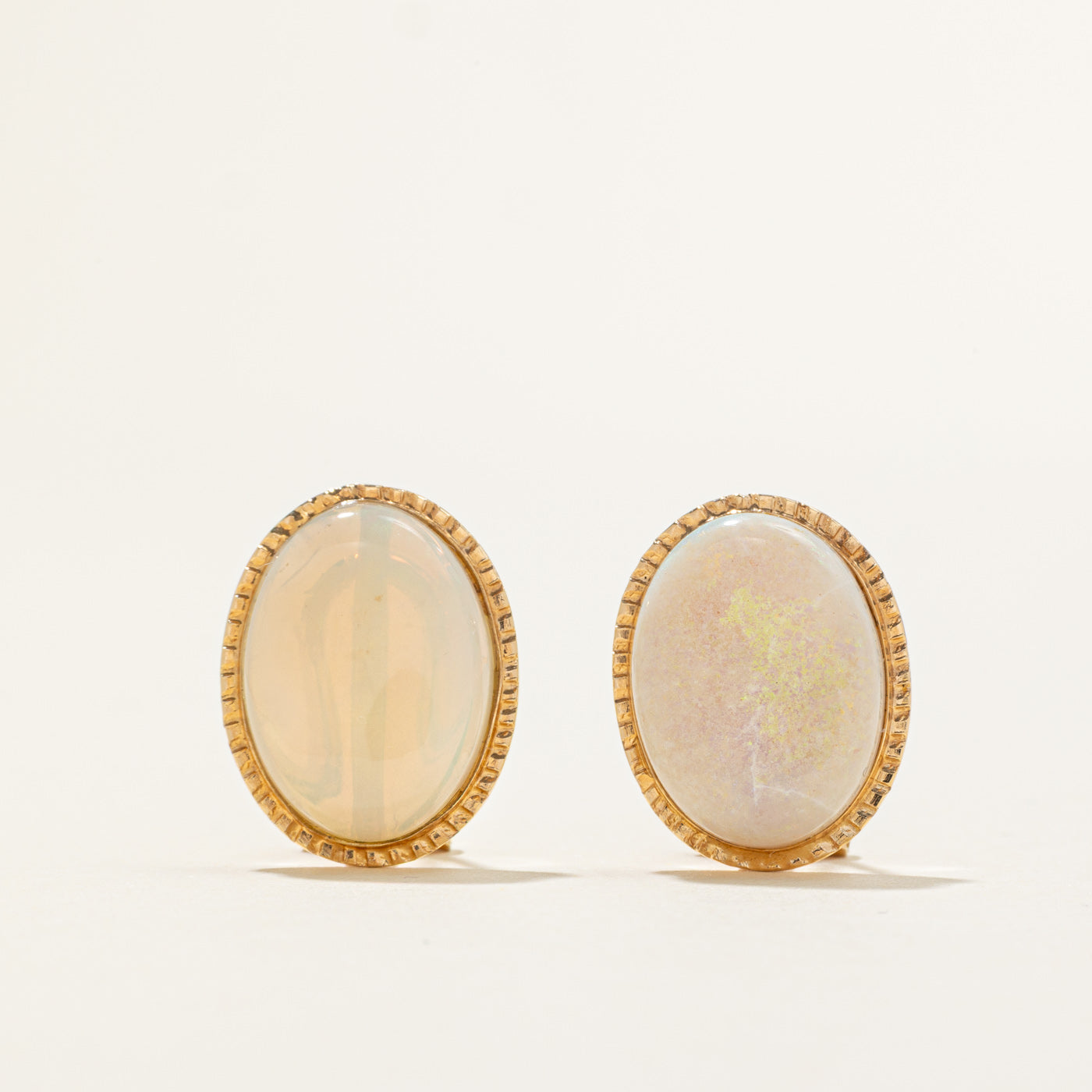 14K Oval Opal Stud Earrings | 9.00ctw
