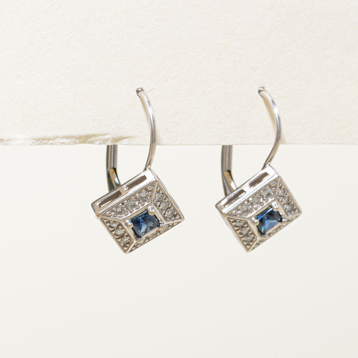 Sapphire & Diamond Drop Earrings | 0.40ctw | 0.24ctw