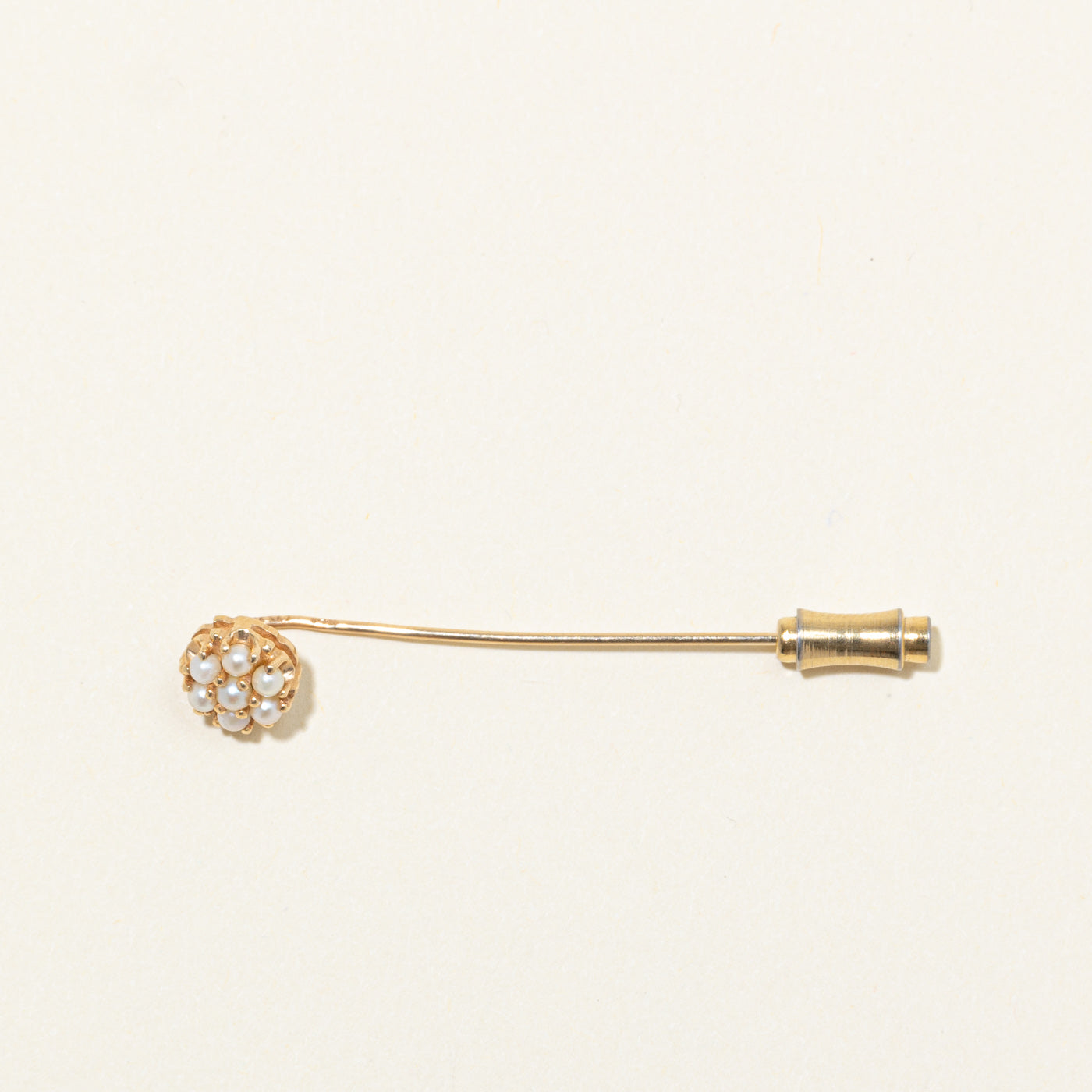 Vintage 14K Imitation Pearl Pin