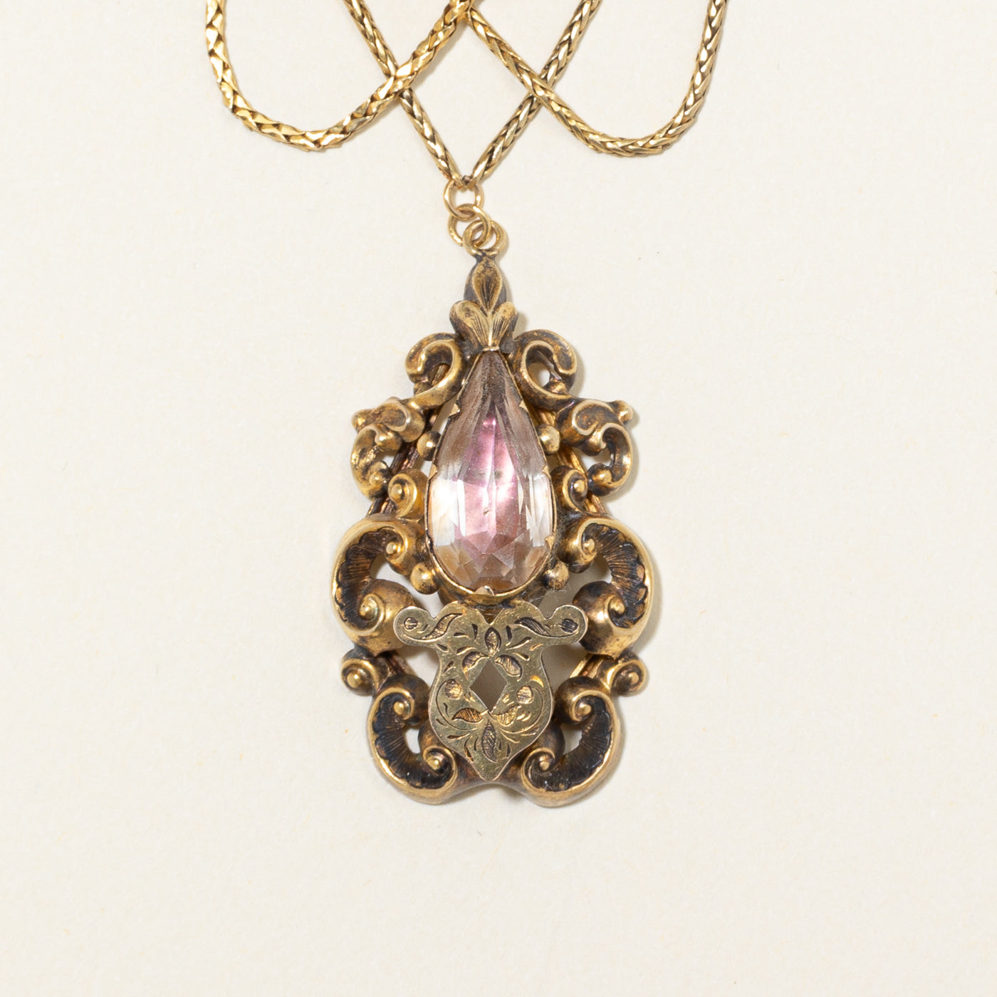 Victorian 14K Quartz Collar Brooch | 15.00ctw