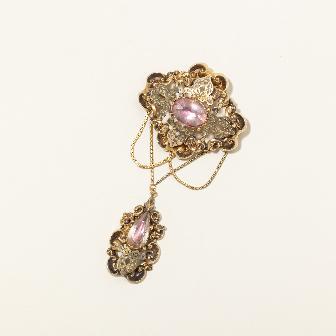 Victorian 14K Quartz Collar Brooch | 15.00ctw