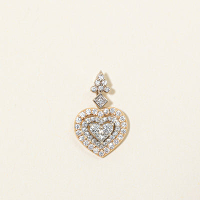 Diamond Cluster Heart Pendant | 0.60ctw