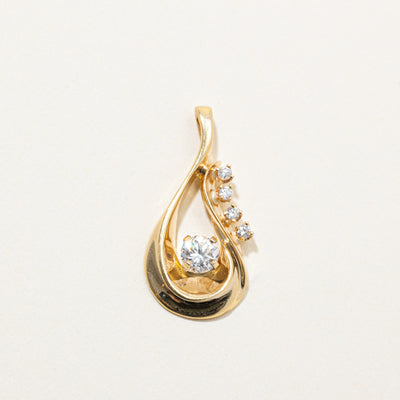 Diamond Tear Drop Pendant | 0.584ctw