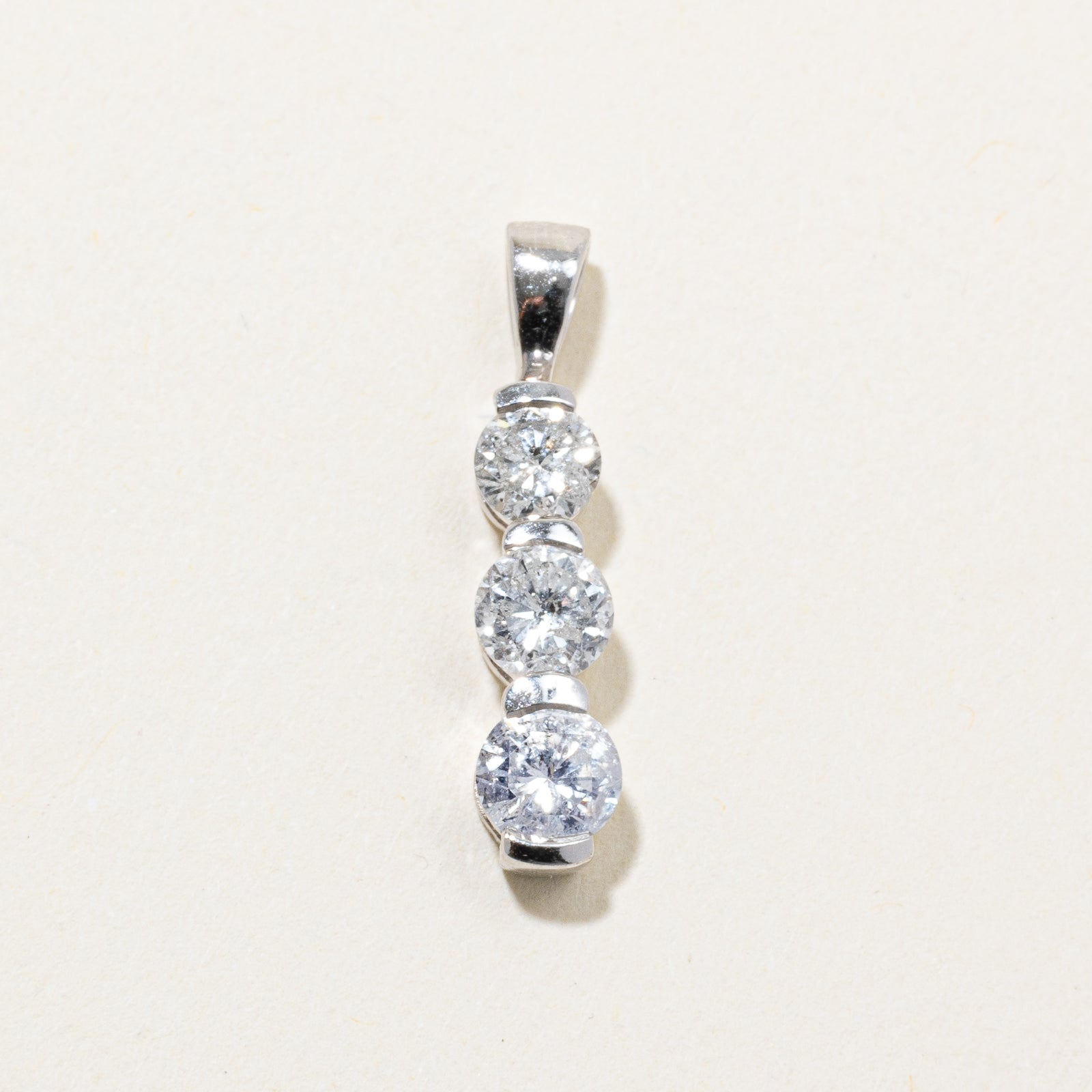 Three Stone Diamond Drop Pendant | 1.40ctw