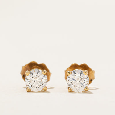 GIA Certified Solitaire Diamond Stud Earrings | 0.70ctw VS1 E |
