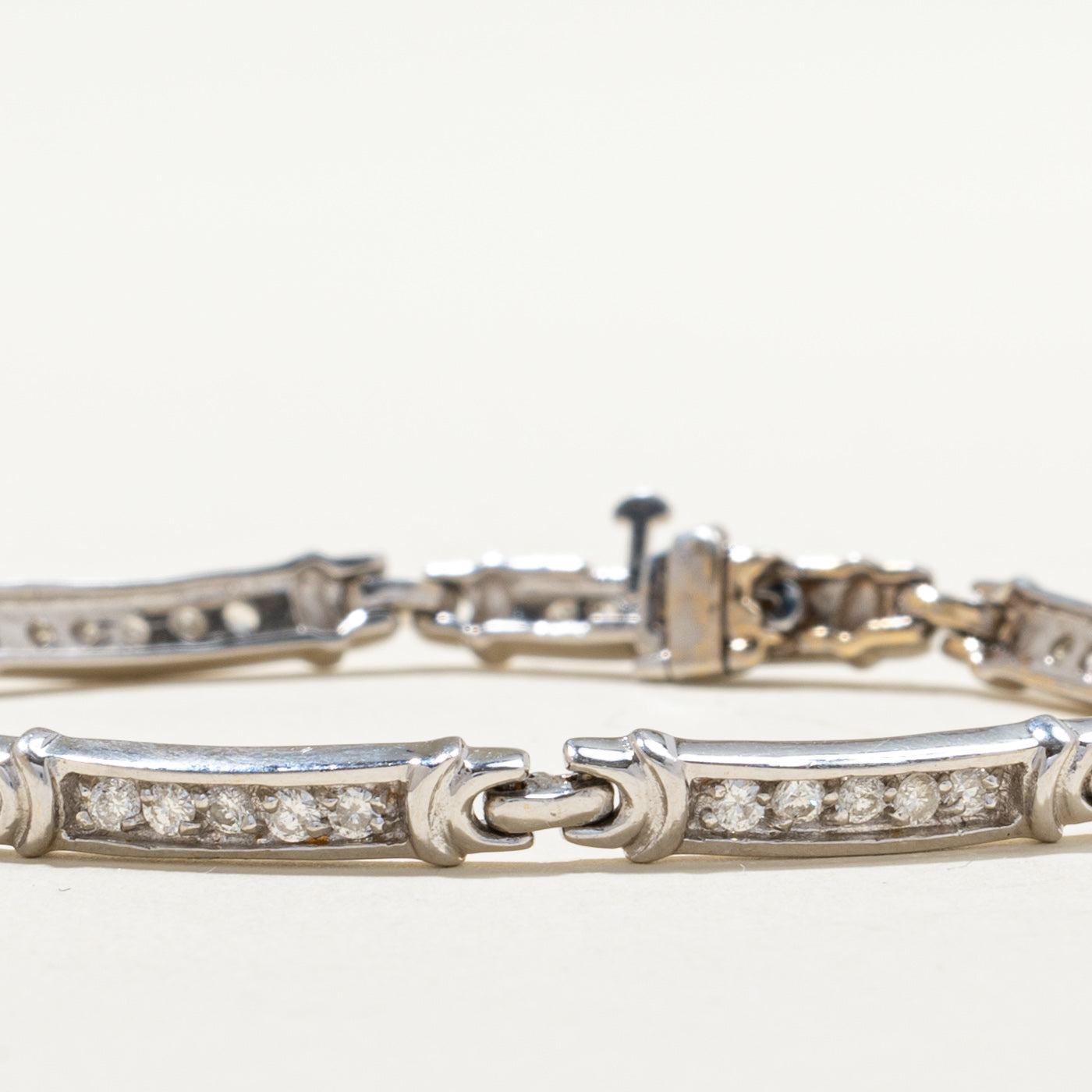 Diamond Bar Link Bracelet | 0.94ctw | 7"