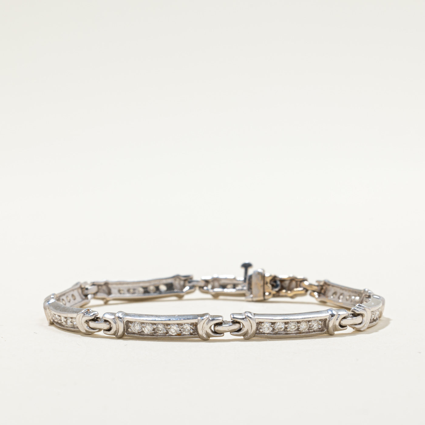 Diamond Bar Link Bracelet | 0.94ctw | 7"