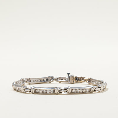 Diamond Bar Link Bracelet | 0.94ctw | 7