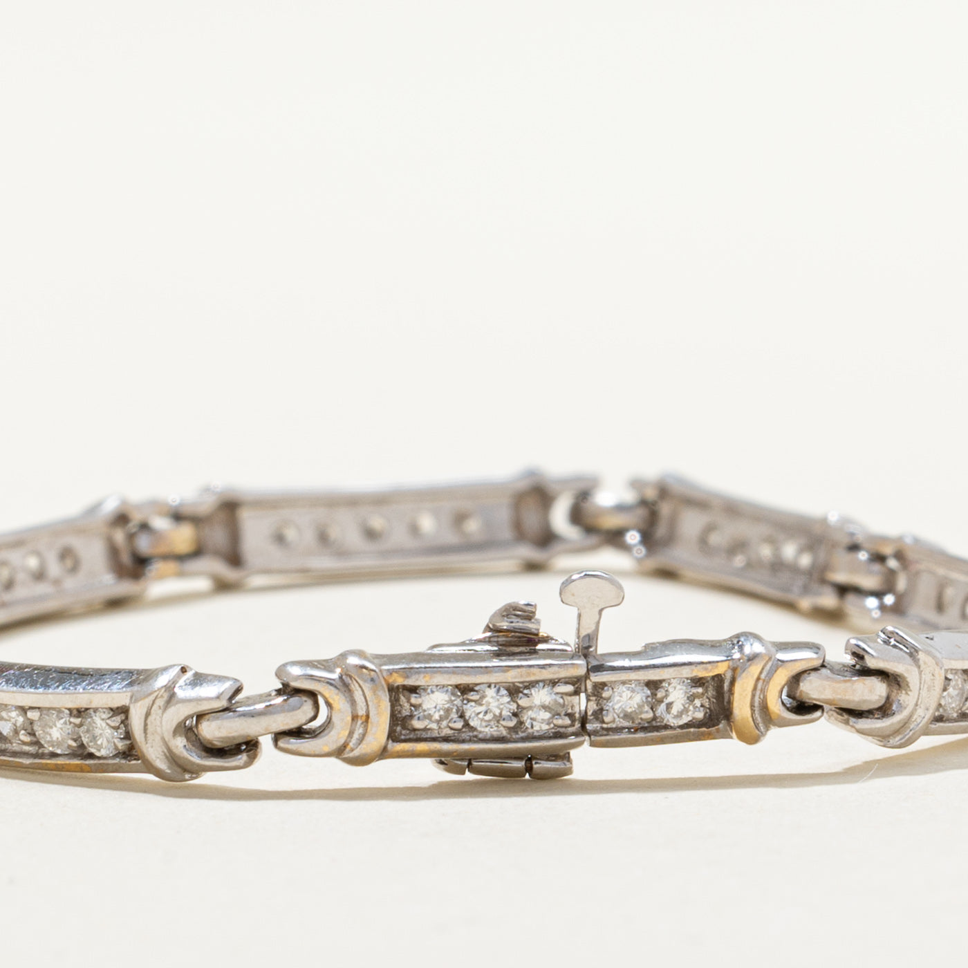Diamond Bar Link Bracelet | 0.94ctw | 7"