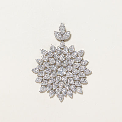 Pavé Set Diamond Floral Large Pendant | 4.52ctw
