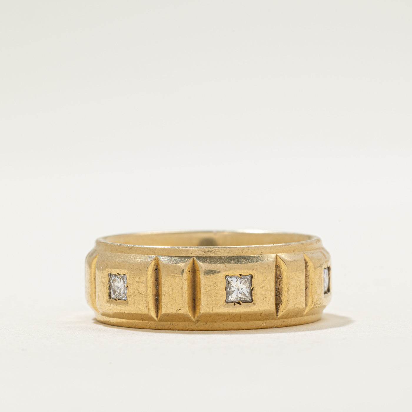 Princess Cut Diamond Grooved Eternity Band | 0.60ctw | SZ 10.25