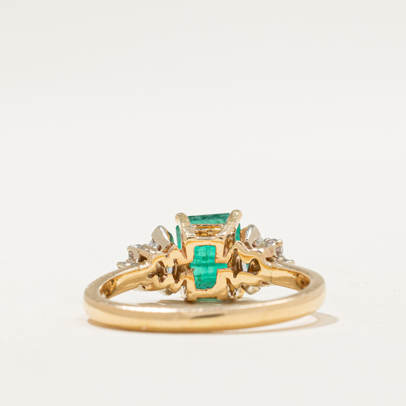Emerald & Diamond Engagement Ring | 1.01ct, 0.51ctw | SZ 7
