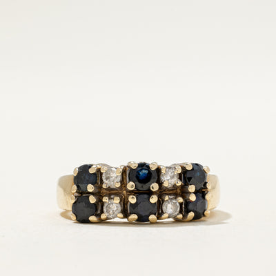 Multi Column Sapphire & Diamond Ring | 1.11ctw, 0.19ctw | SZ 6.75