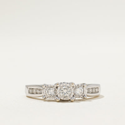 Three Stone Diamond Accented Engagement Ring | 0.45ctw | SZ 7.25